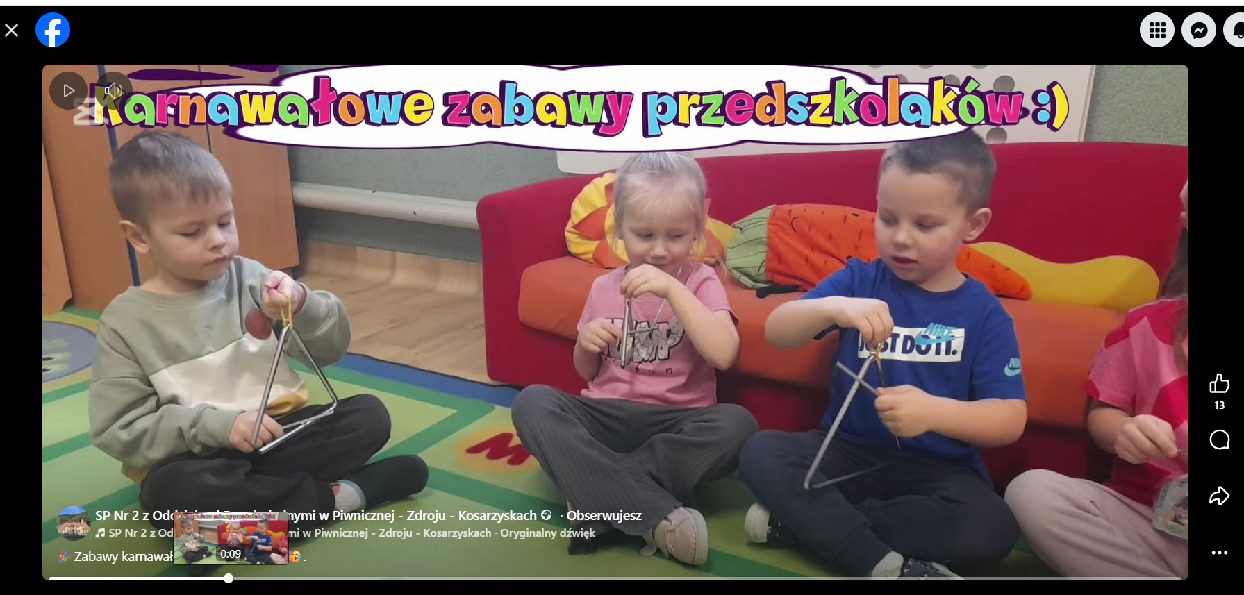 Zabawy karnawałowe  przedszkolaków