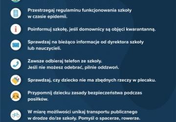 Bezpieczny powrót do szkoły - ulotka dla rodziców